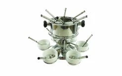 Le moins cher 🎉 Rotel Service à Fondue à La Viande F0501 21 Pièce/s, Argenté - Kit De Fondue ⌛