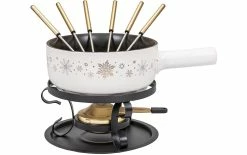 Meilleure vente 🤩 Kadastar Service à Fondue Au Fromage Sparkling Wint E22 9 Pièce/s, Noir/Blanc - Kit De Fondue ✨