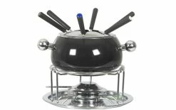 Nouveau ✔️ Nouvel Service à Fondue à La Viande Noir 9 Pièce/s, Noir/Argenté - Kit De Fondue 🥰