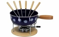 Meilleure affaire ⌛ Nouvel Service à Fondue Au Fromage Edelweiss 9 Pièce/s, Bleu/Noir - Kit De Fondue ⭐