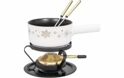 Offres ✔️ Kadastar Service à Fondue Au Fromage Sparkling Winter E16 5 Pièce/s, Noir/Blanc - Kit De Fondue 🎉
